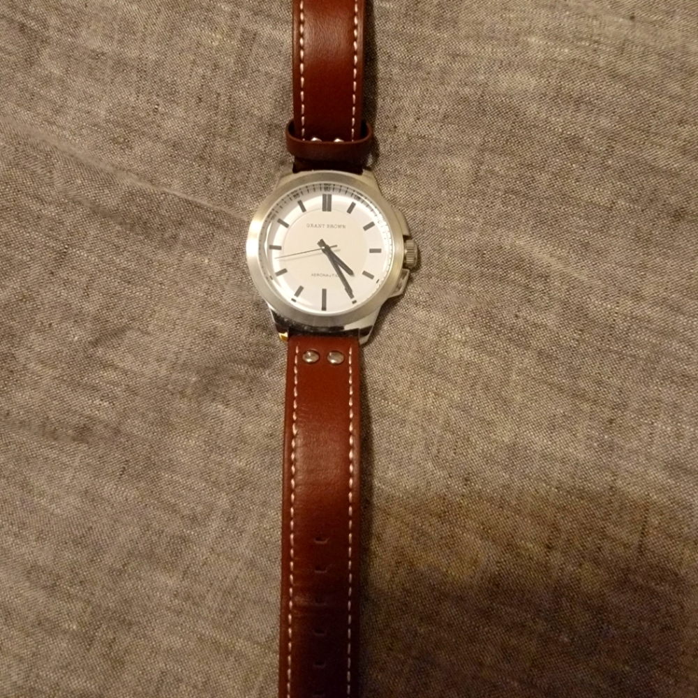 Grant Brown Aeronautic Quartz White Dial 45 mm